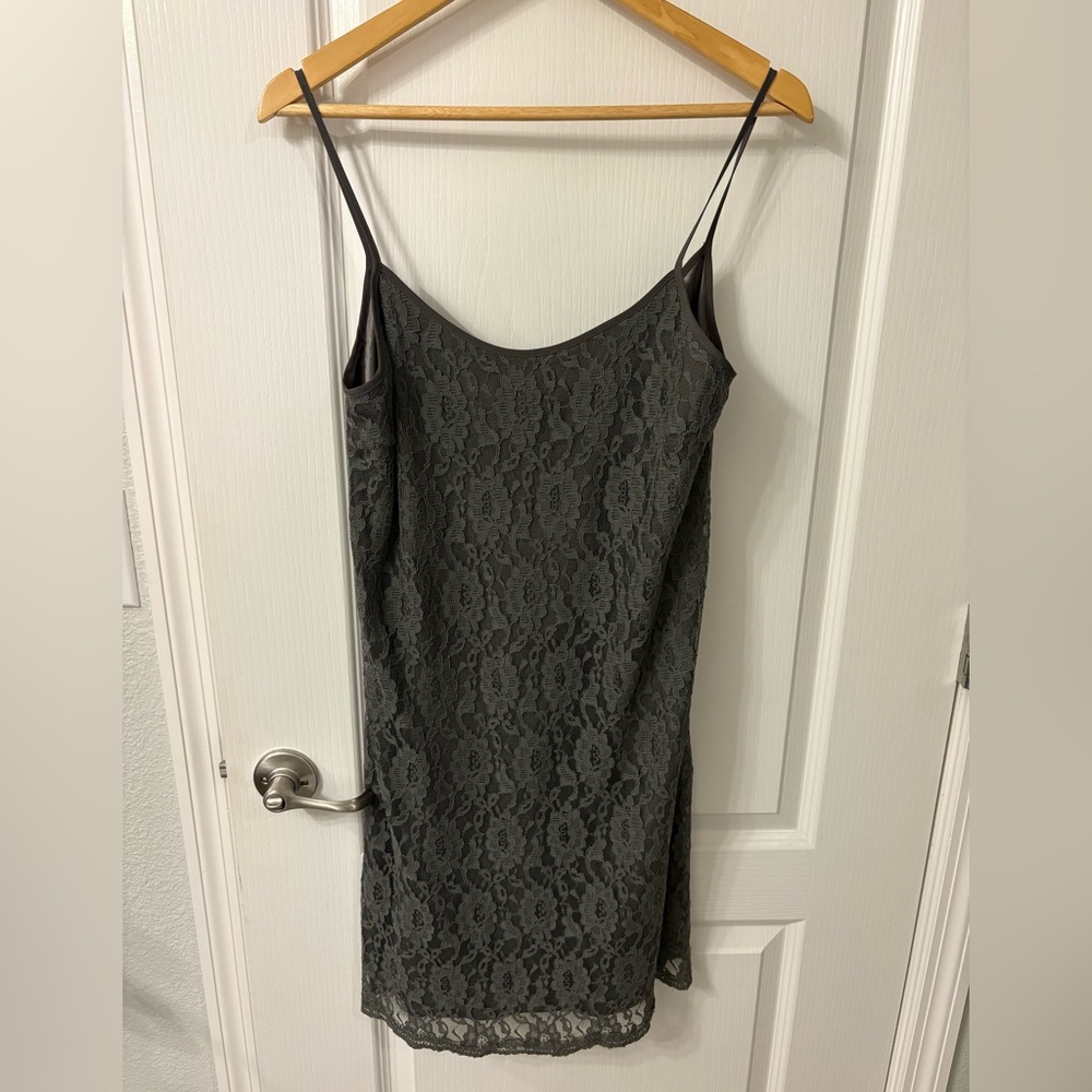 Gather & Gown Slate Lace Dress